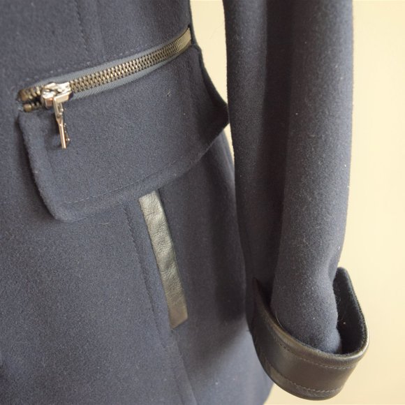 Navy Blue Aubree Lamb Shearling Jacket - Picture 4 of 15